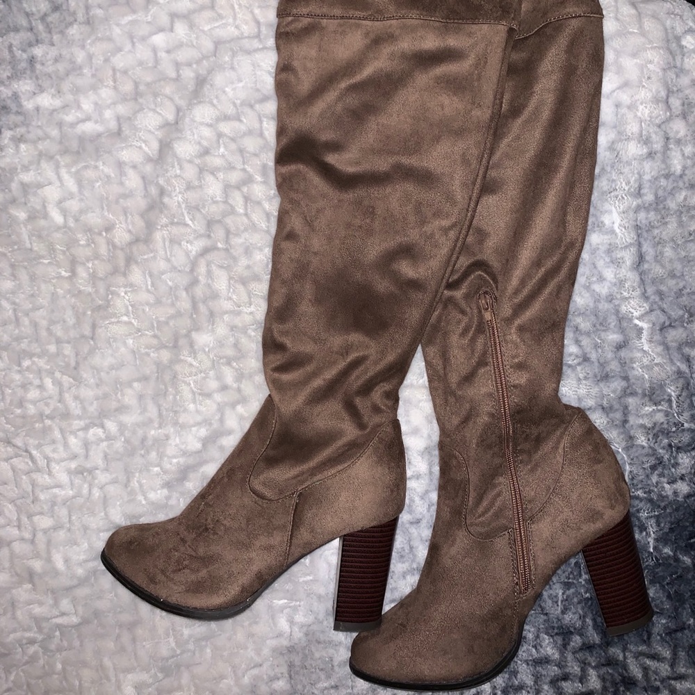 Over the Knee Brown Suede Boots